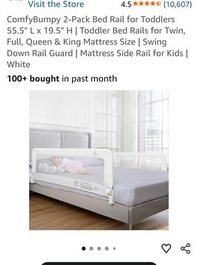 White Toddler Bed Rail - 2-Pack Safety Rail